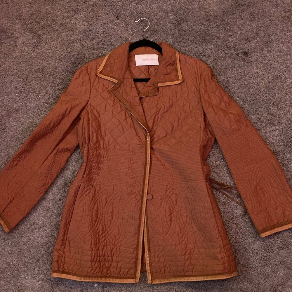 ERMANO SCERVINO LUXURY BRAND TAN BROWN JACKET SIZE S